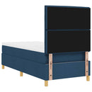 LED Box Spring Bed med madras Blå 80 x 200 cm Stof