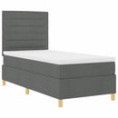 LED Box Spring Bed med madras Mørkegrå 90 x 190 cm Stof