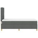 LED Box Spring Bed med madras Mørkegrå 90 x 200 cm Stof