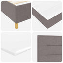 LED Box Spring Bed med hovedgærde Gråbrun 90 x 200 cm Stof