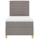 LED Box Spring Bed med hovedgærde Gråbrun 90 x 200 cm Stof