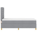 LED Box Spring Bed med madras Lysegrå 100 x 200 cm Stof
