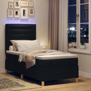 LED Box Spring Bed med madras Sort 100 x 200 cm Stof