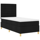 LED Box Spring Bed med madras Sort 100 x 200 cm Stof