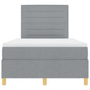 LED Box Spring Bed med madras Lysegrå 120 x 190 cm Stof