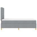 LED Box Spring Bed med madras Lysegrå 120 x 190 cm Stof
