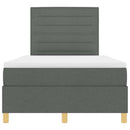 LED Box Spring Bed med madras Mørkegrå 120 x 190 cm Stof