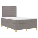 LED Box Spring Bed med madras Gråbrun 120 x 190 cm Stof