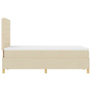 LED Box Spring Bed med madras Creme 120 x 190 cm Stof