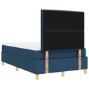 LED Box Spring Bed med madras Blå 120 x 190 cm Stof