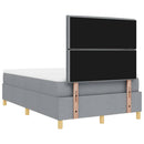 LED Box Spring Bed med madras Lysegrå 120 x 200 cm Stof