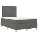 LED Box Spring Bed med madras Mørkegrå 120 x 200 cm Stof