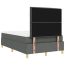 LED Box Spring Bed med madras Mørkegrå 120 x 200 cm Stof
