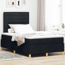 LED Box Spring Bed med madras Sort 120 x 200 cm Stof
