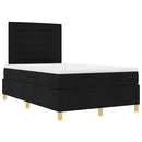 LED Box Spring Bed med madras Sort 120 x 200 cm Stof