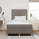 LED Box Spring Bed med madras Gråbrun 120 x 200 cm Stof