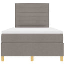 LED Box Spring Bed med madras Gråbrun 120 x 200 cm Stof