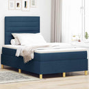 LED Box Spring Bed med madras Blå 120 x 200 cm Stof