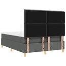 LED Box Spring Bed med madras Mørkegrå 140 x 190 cm Stof
