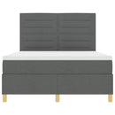 LED Box Spring Bed med madras Mørkegrå 140 x 190 cm Stof