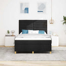 LED Box Spring Bed med madras Sort 140 x 190 cm Stof