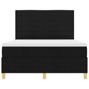 LED Box Spring Bed med madras Sort 140 x 190 cm Stof
