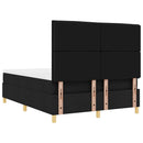 LED Box Spring Bed med madras Sort 160 x 200 cm Stof
