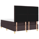LED Box Spring Bed med madras Mørk Brun 160 x 200 cm Stof