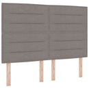 LED Box Spring Bed med hovedgærde Gråbrun 160 x 200 cm Stof