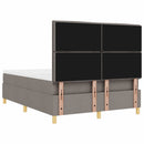 LED Box Spring Bed med hovedgærde Gråbrun 160 x 200 cm Stof