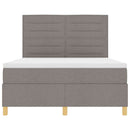LED Box Spring Bed med hovedgærde Gråbrun 160 x 200 cm Stof