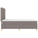 LED Box Spring Bed med hovedgærde Gråbrun 160 x 200 cm Stof