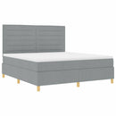 LED Box Spring Bed med hovedgærde Lysegrå 180 x 200 cm Stof