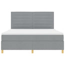 LED Box Spring Bed med hovedgærde Lysegrå 180 x 200 cm Stof