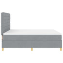 LED Box Spring Bed med hovedgærde Lysegrå 180 x 200 cm Stof