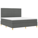 LED Box Spring Bed med madras Mørkegrå 180 x 200 cm Stof