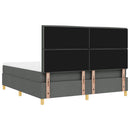 LED Box Spring Bed med madras Mørkegrå 180 x 200 cm Stof