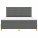LED Box Spring Bed med madras Mørkegrå 180 x 200 cm Stof