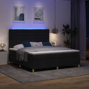 LED Box Spring Bed med madras Sort 180 x 200 cm Stof