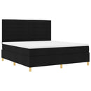 LED Box Spring Bed med madras Sort 180 x 200 cm Stof