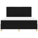LED Box Spring Bed med madras Sort 180 x 200 cm Stof