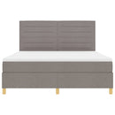 LED Box Spring Bed med hovedgærde Gråbrun 180 x 200 cm Stof