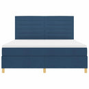 LED Box Spring Bed med madras Blå 180 x 200 cm Stof