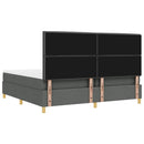 LED Box Spring Bed med madras Mørkegrå 200 x 200 cm Stof