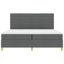 LED Box Spring Bed med madras Mørkegrå 200 x 200 cm Stof