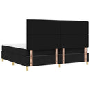 LED Box Spring Bed med madras Sort 200 x 200 cm Stof