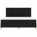 LED Box Spring Bed med madras Sort 200 x 200 cm Stof
