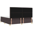 LED Box Spring Bed med hovedgærde Mørk Brun 200 x 200 cm Stof