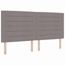 LED Box Spring Bed med madras Gråbrun 200 x 200 cm Stof