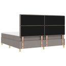 LED Box Spring Bed med madras Gråbrun 200 x 200 cm Stof